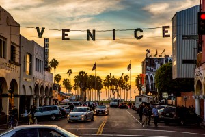 2017 Venice Sign Holiday Lighting.  Photo by VenicePaparazzi.com